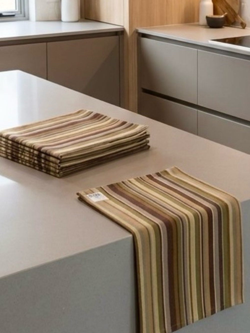 New Park Designs 4 Set Lake House Striped Kitchen Towels MCM Earth Tones